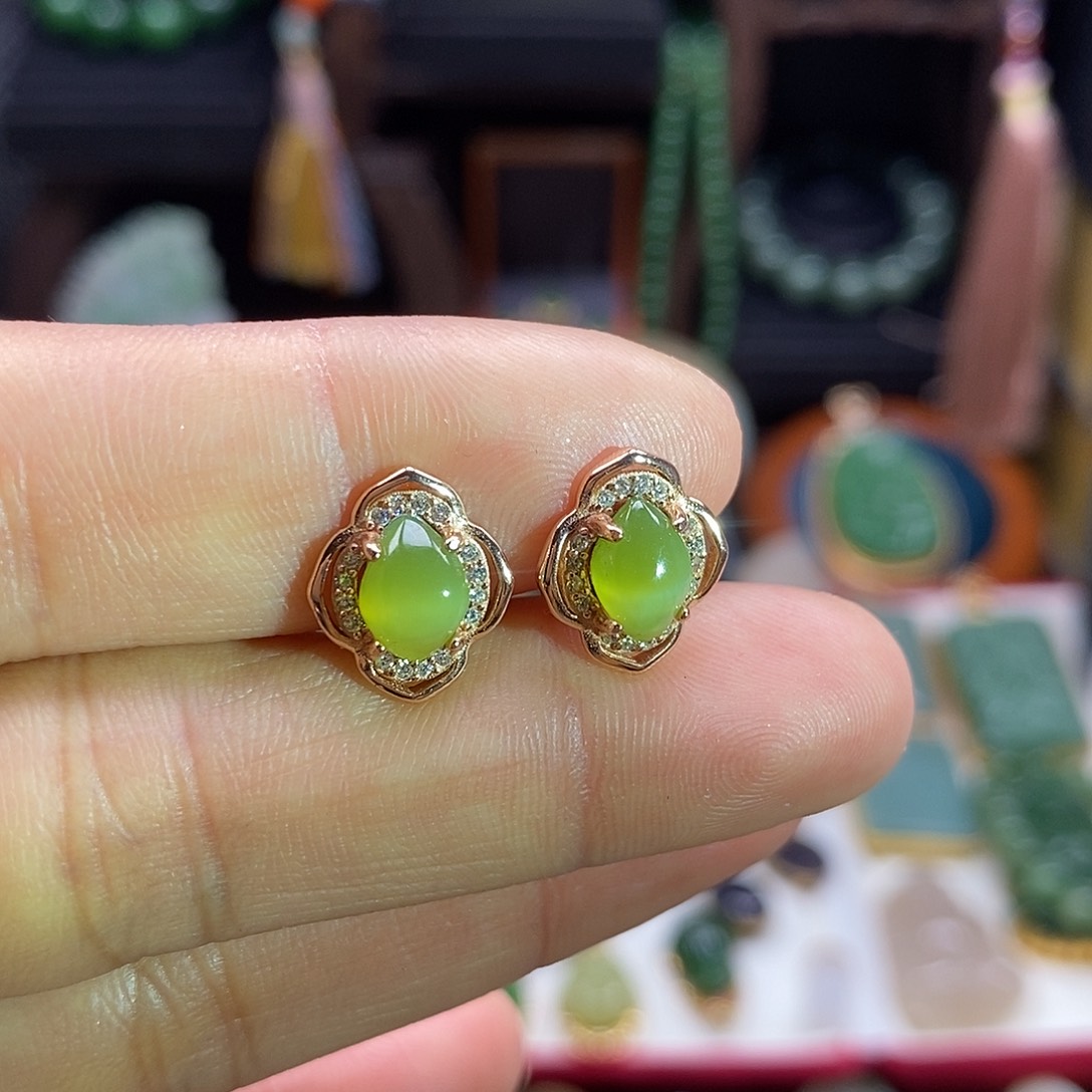 和田玉颈饰银S925镶嵌