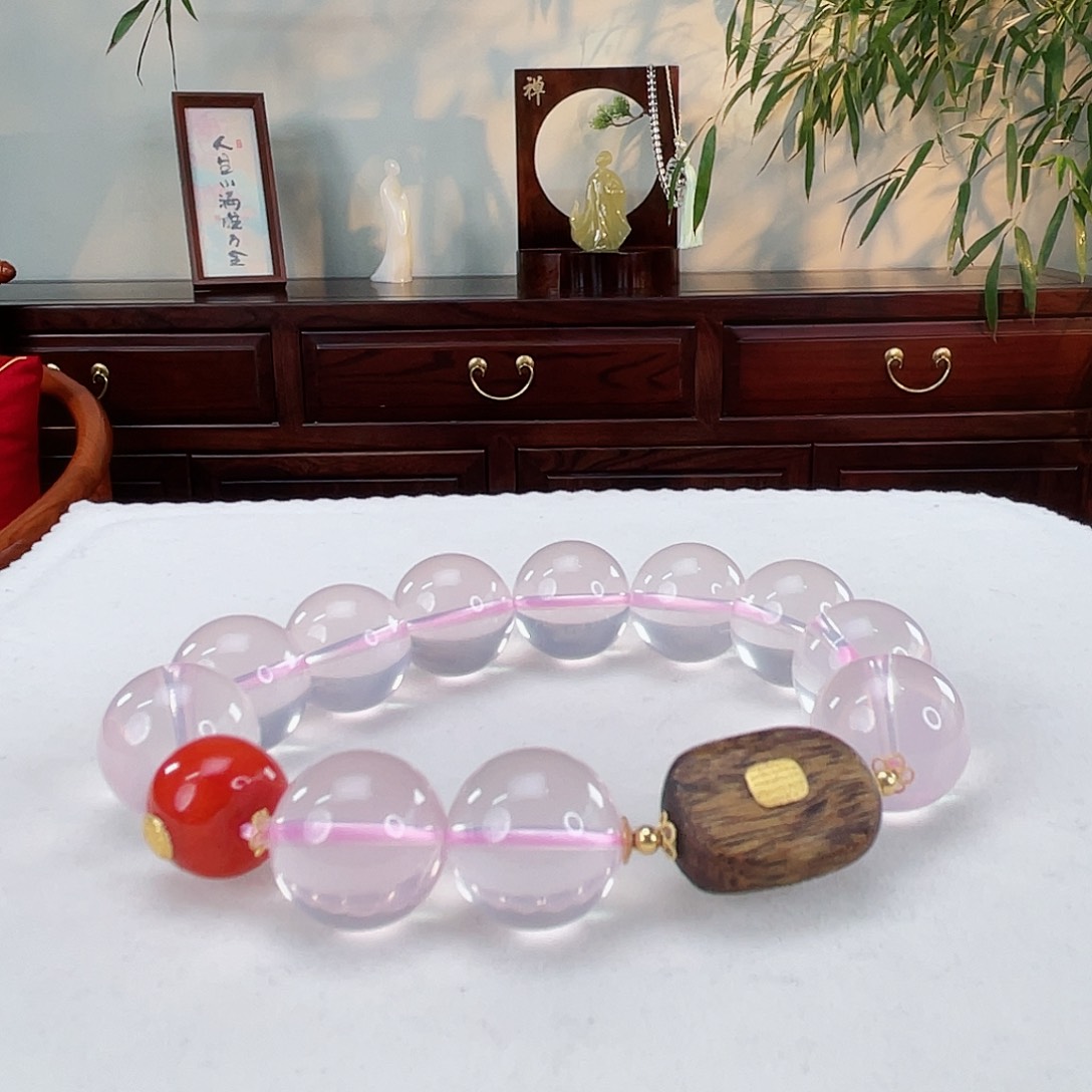 水晶手链18K金镶嵌水晶