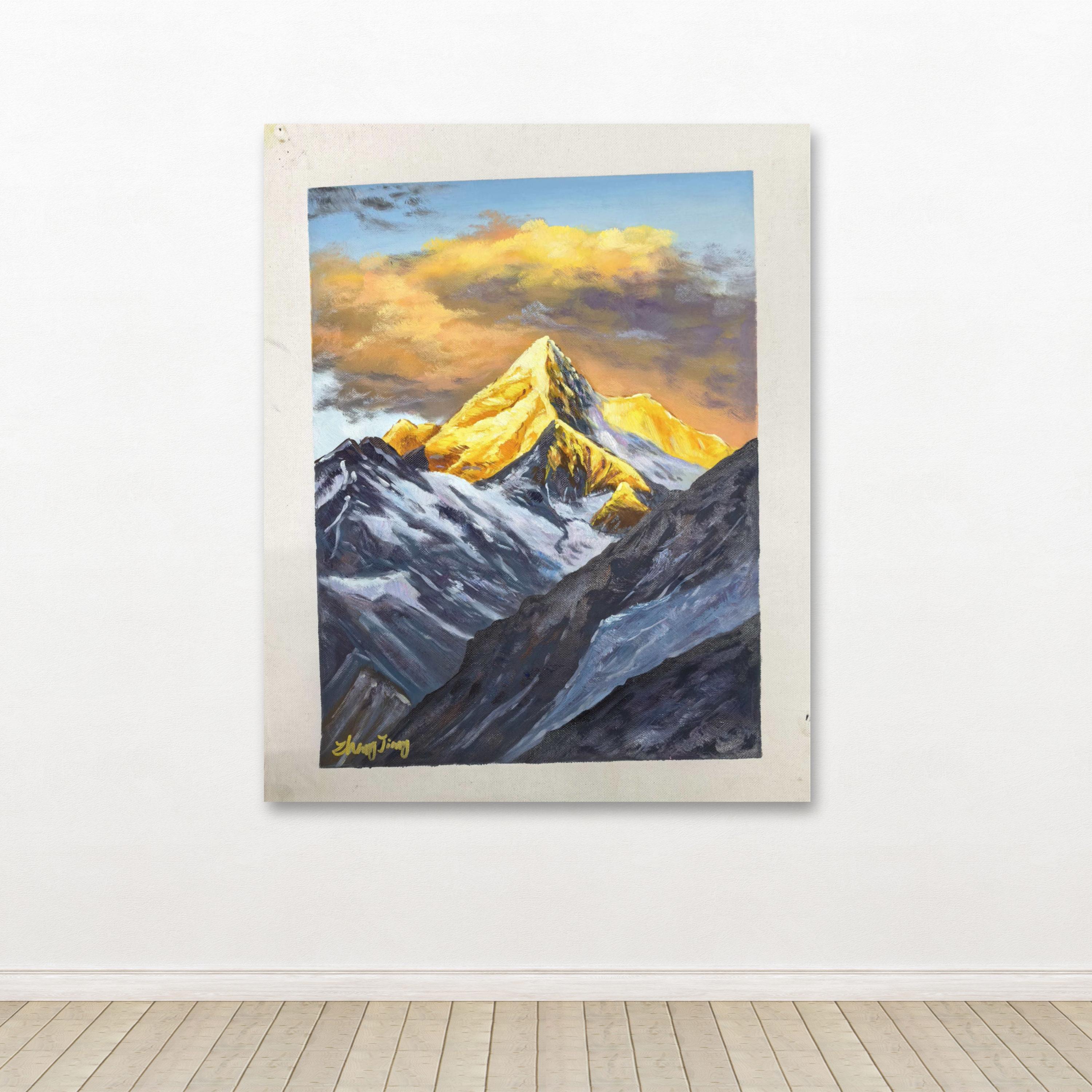张敬-手绘油画-金山-客厅办公室挂画