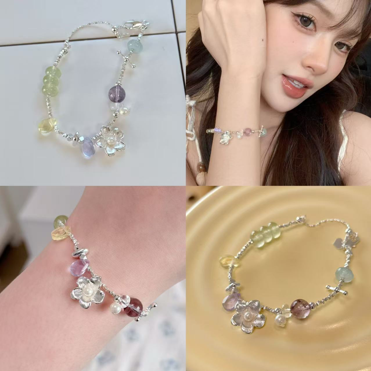 hucares「午后花园」原创紫水晶高保色手链逢考必过考研上岸手饰