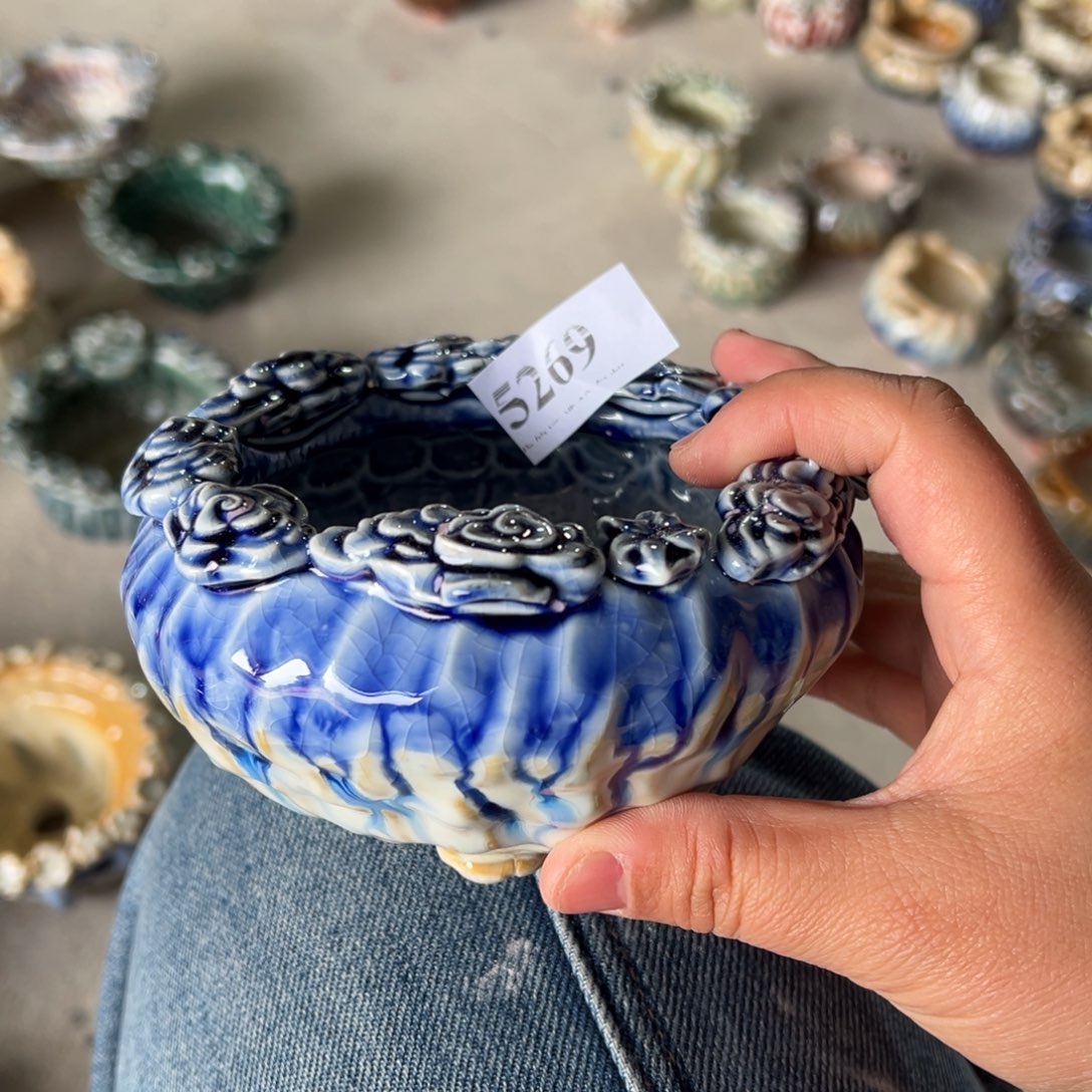 陶瓷口9高7 景德镇手工花盆