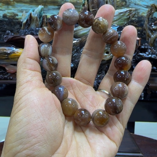 硅化玉手串未镶嵌