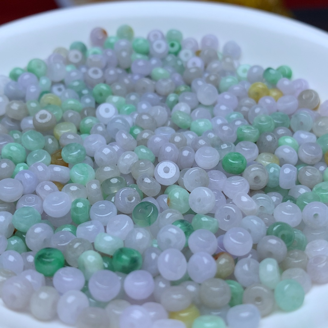 【闪购商品】翡翠手链未镶嵌卡2.8乘4.5冰算盘70个