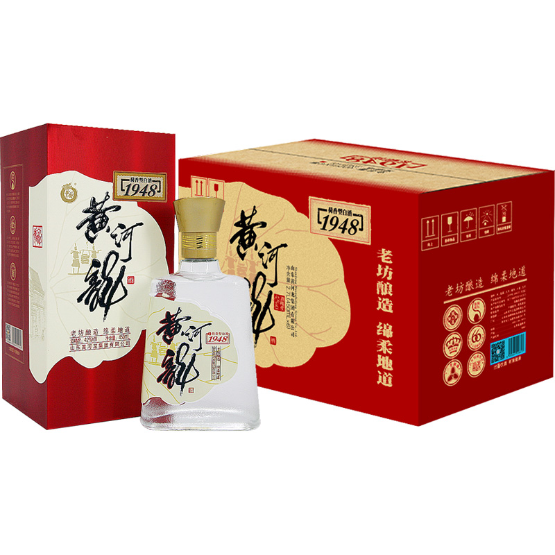 黄河龙42度老酿坊1948整箱6瓶 荷香型纯粮固态发酵42度450ml*6瓶