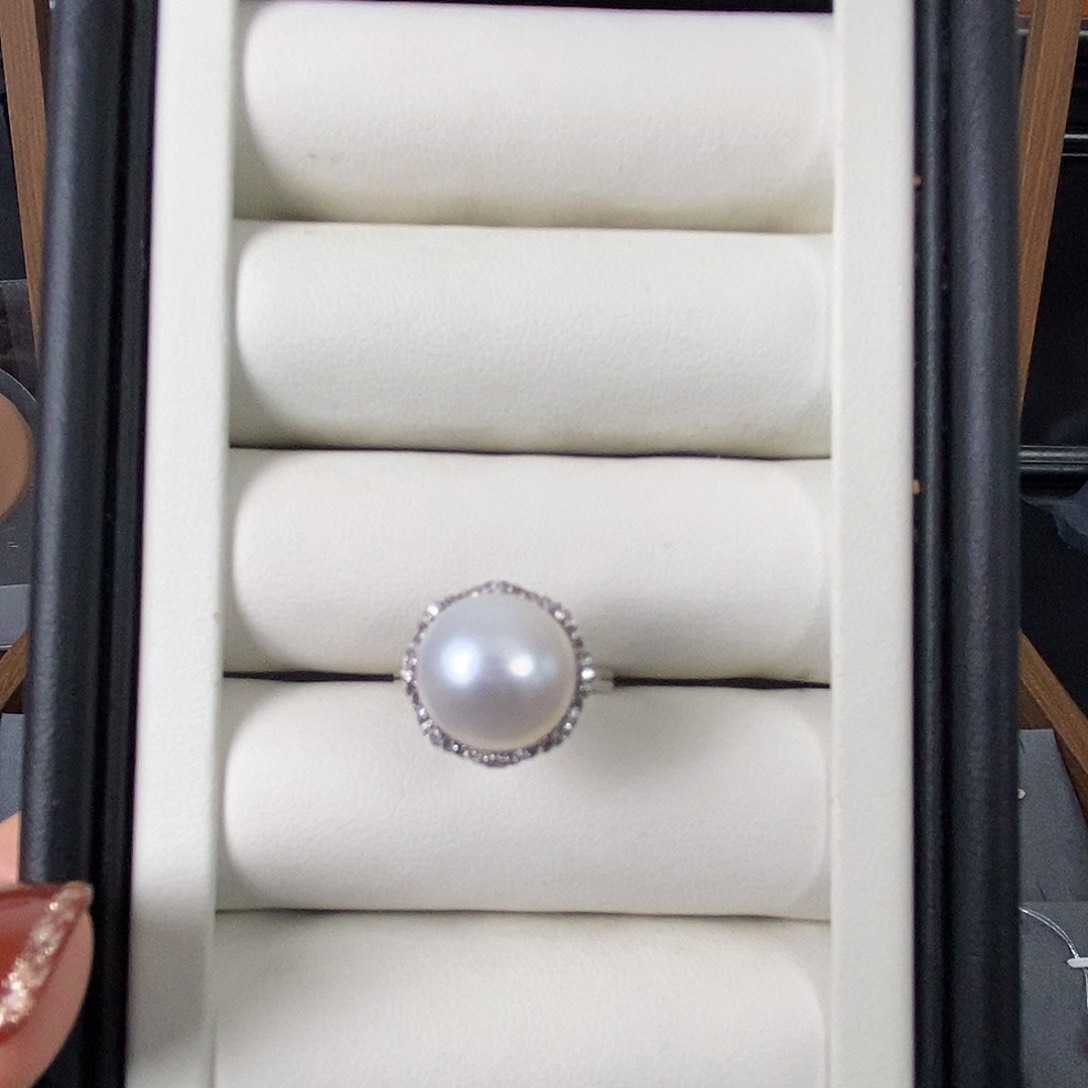淡水珍珠戒指银S925镶嵌