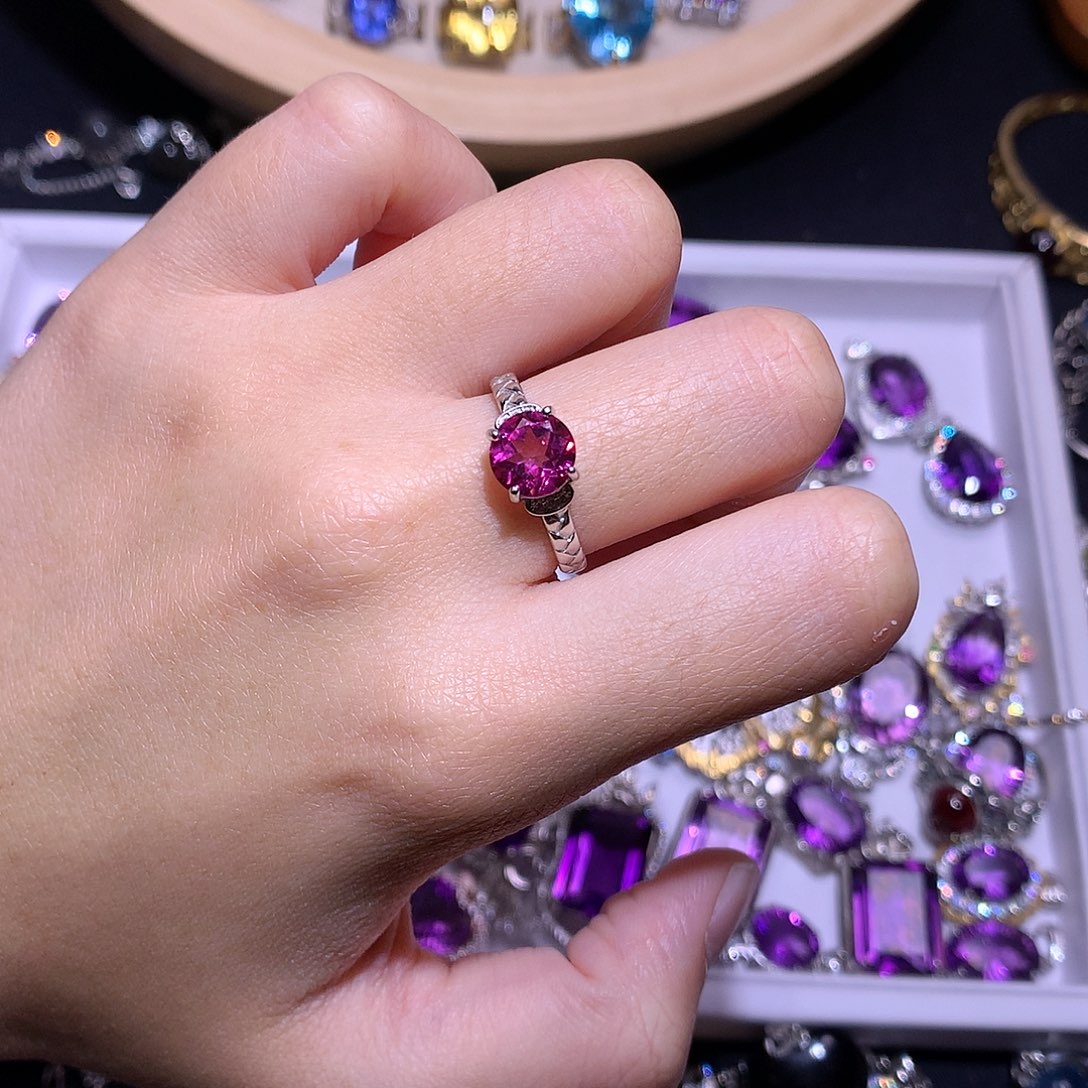 银S925镶嵌戒指水晶