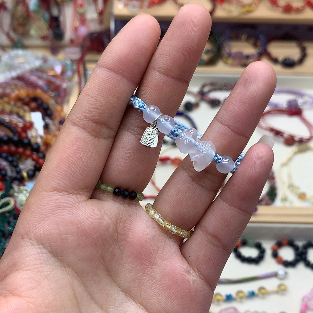 玛瑙/玉髓手绳未镶嵌你****y小蛇手绳枣红色加黄色定制款