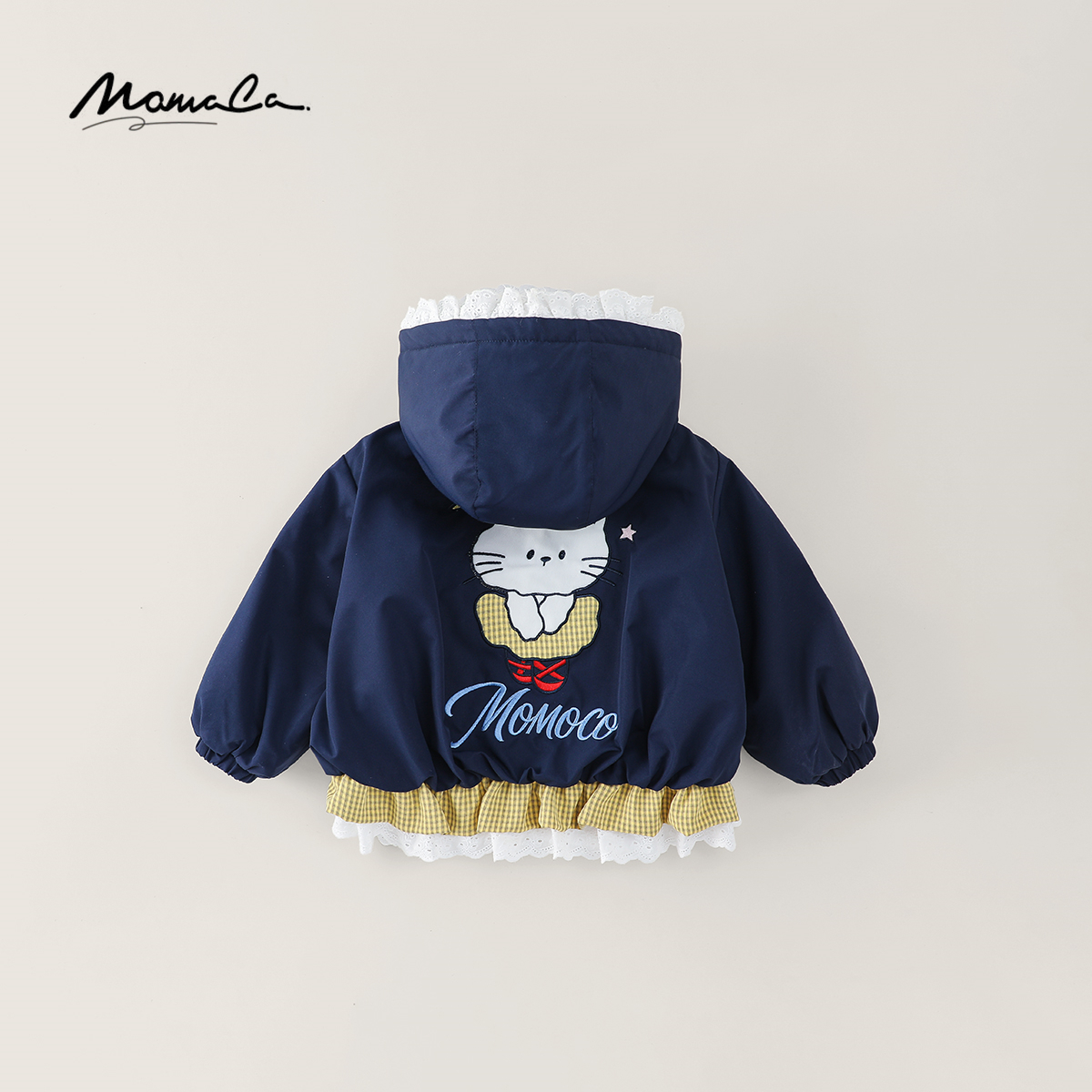 MOMOCO2025冬季女童保暖时尚休闲韩版卡通棉服外套77830107007