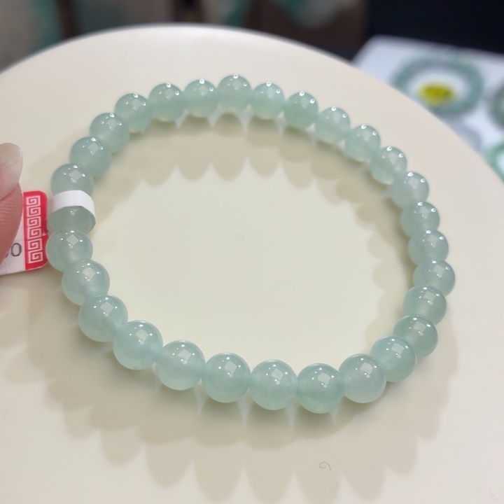 翡翠未镶嵌手链冰胶晴卡6.3