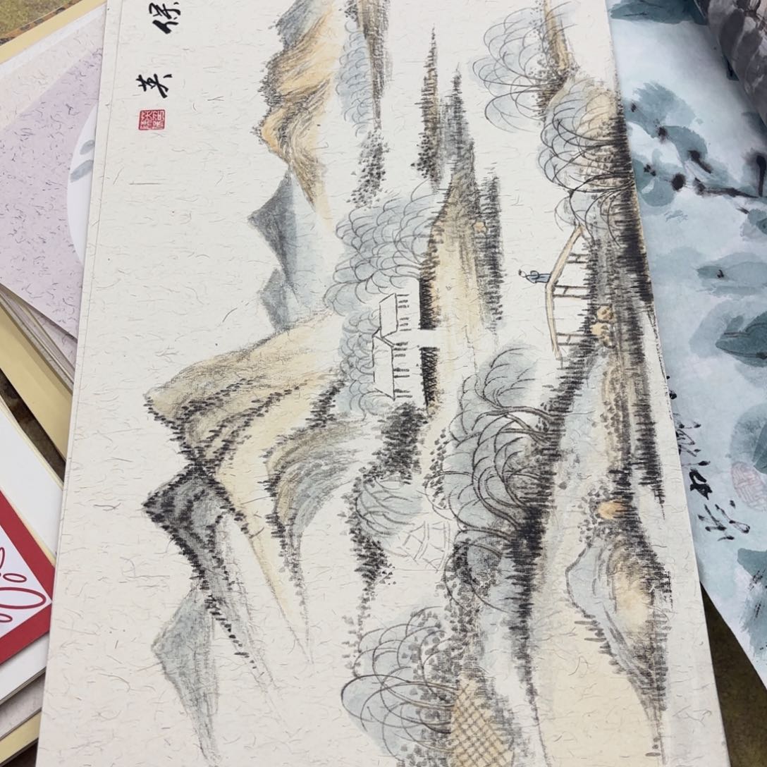 国画保英卡纸作品童