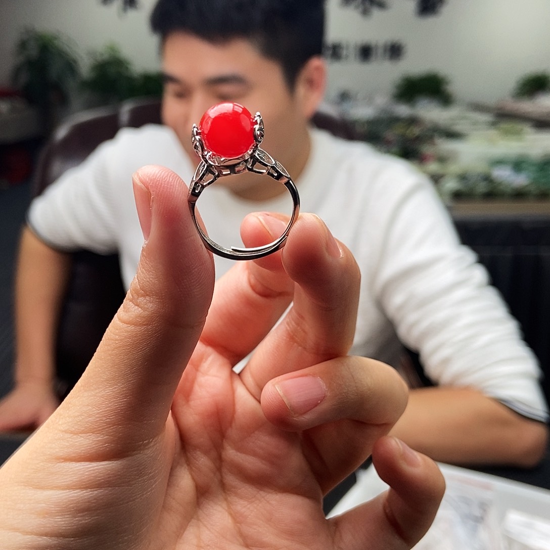 玛瑙/玉髓未镶嵌戒指颜色多样性发拍一发一