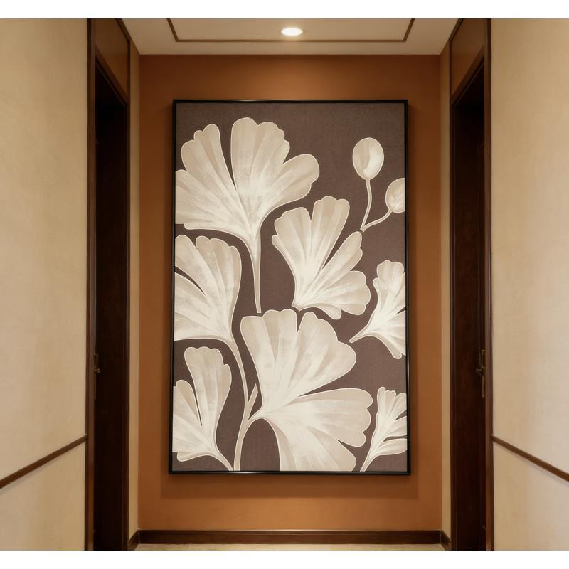 极简银杏叶抽象装饰画适用于客厅沙发背景墙与玄关入户处SH14