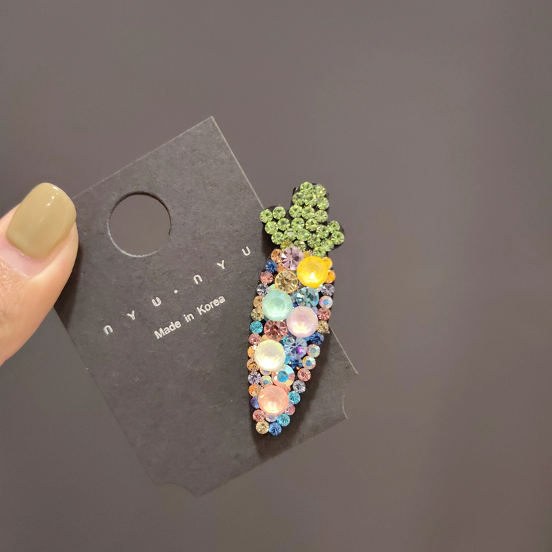 韩国施家钻鸭嘴夹网红款可爱发夹2024新款刘海发夹侧边夹彩色边夹