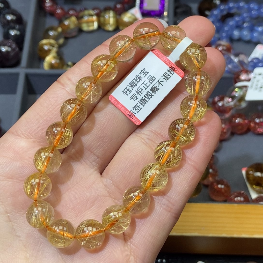 水晶金发晶手串未镶嵌9.5mm