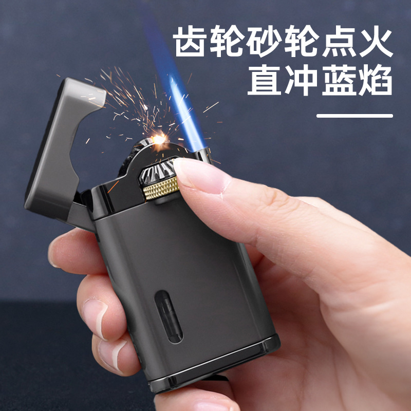 新款打火机男感应防风个性砂轮齿轮联动打火机2025年火爆款网红款