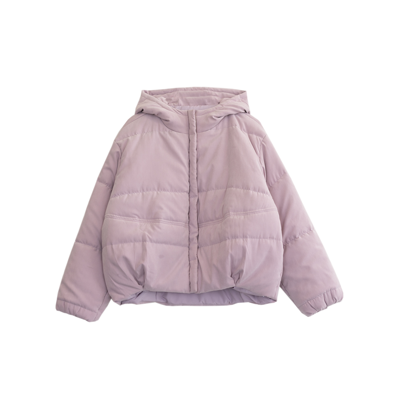 【VOG原创】衣长57 文艺休闲冬季加厚龟背感纯色连帽棉服D241677