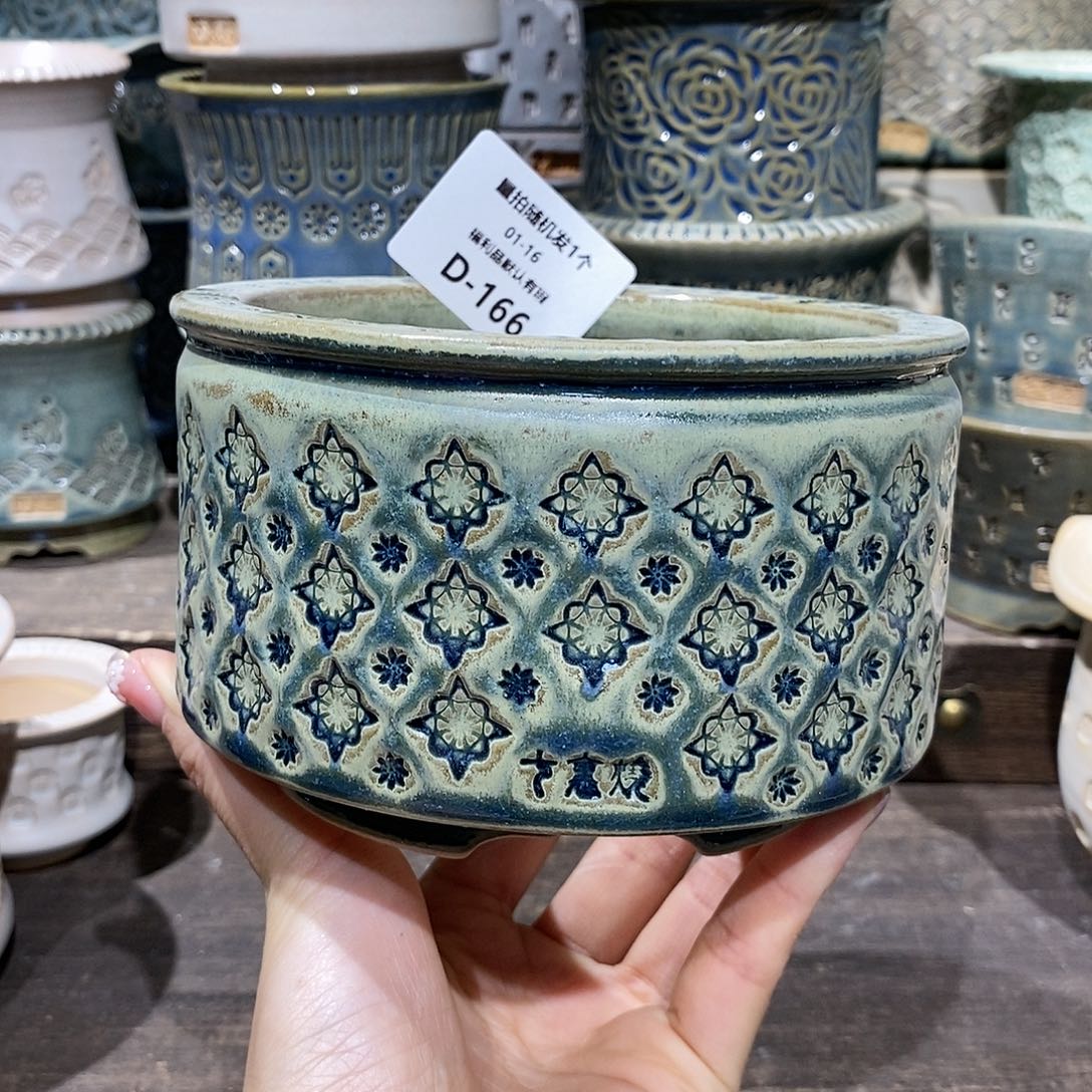 七里烧花盆1-16-166口径10