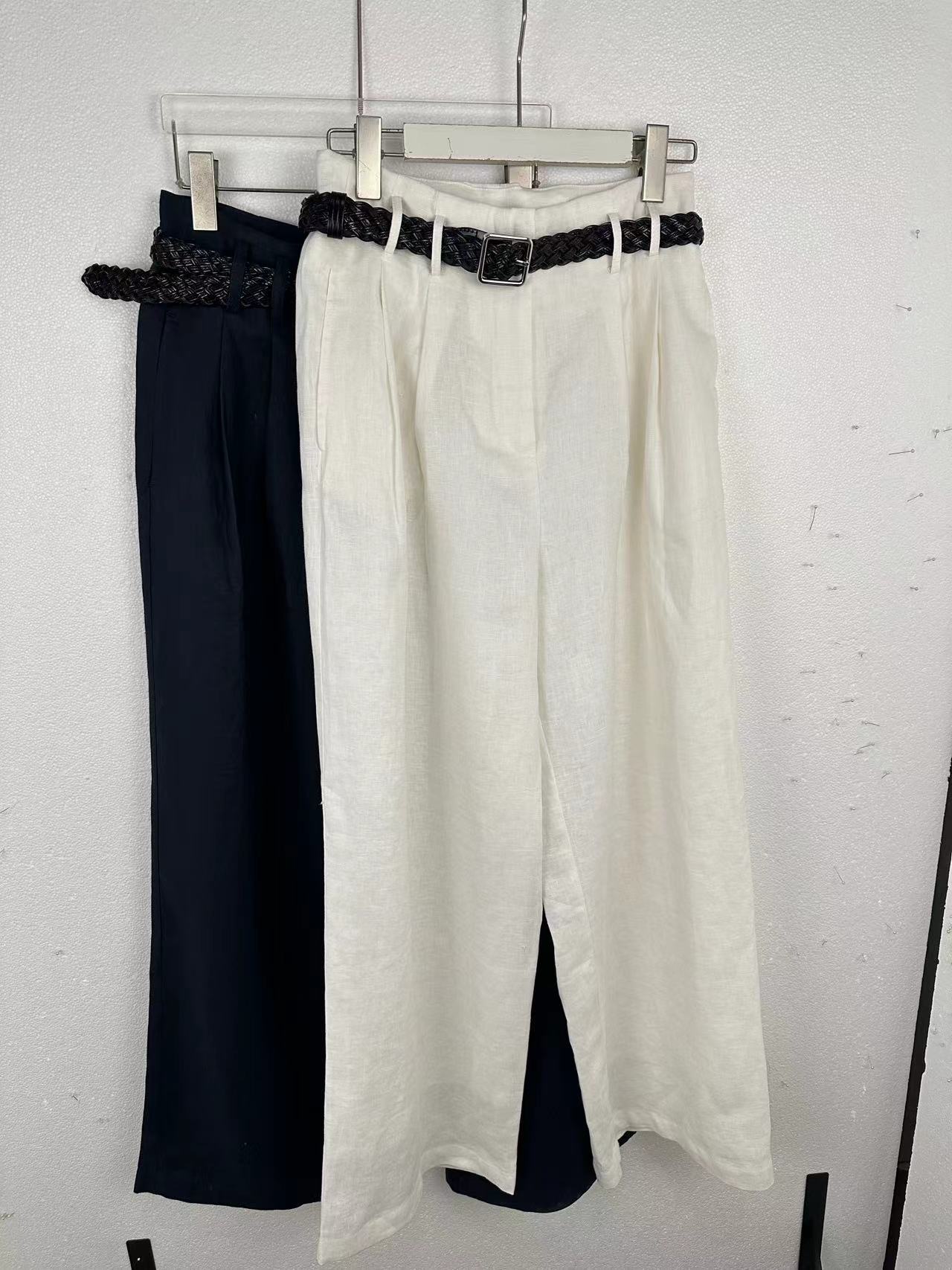 HDD Clothing "逻辑方式"春季纯色宽松女款百搭腰带休闲裤 Y7058 