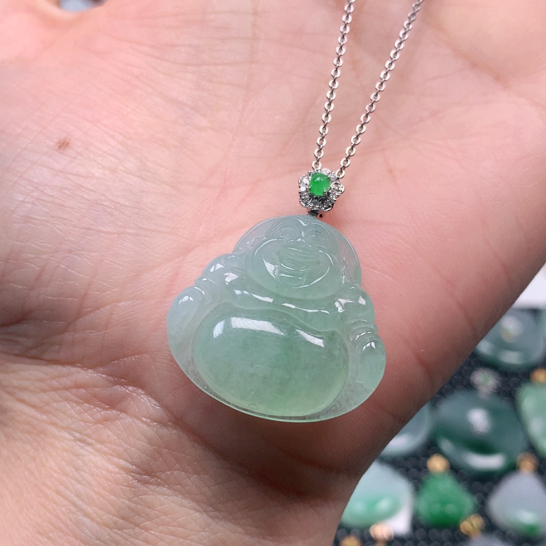 【闪购商品】翡翠吊坠(不含链)18K金镶嵌