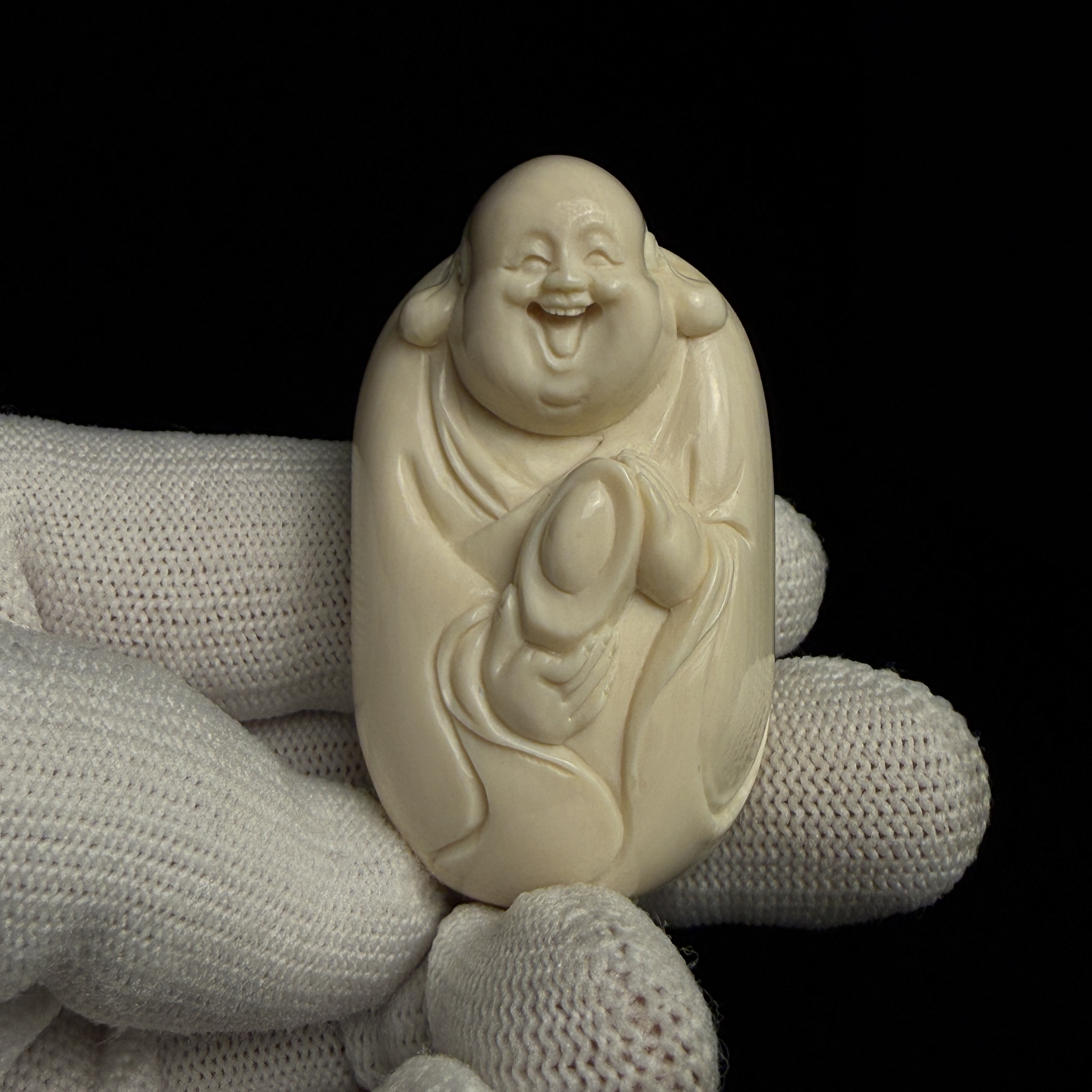 G019天然猛犸 弥勒佛元宝尺寸53/31/23重38.75