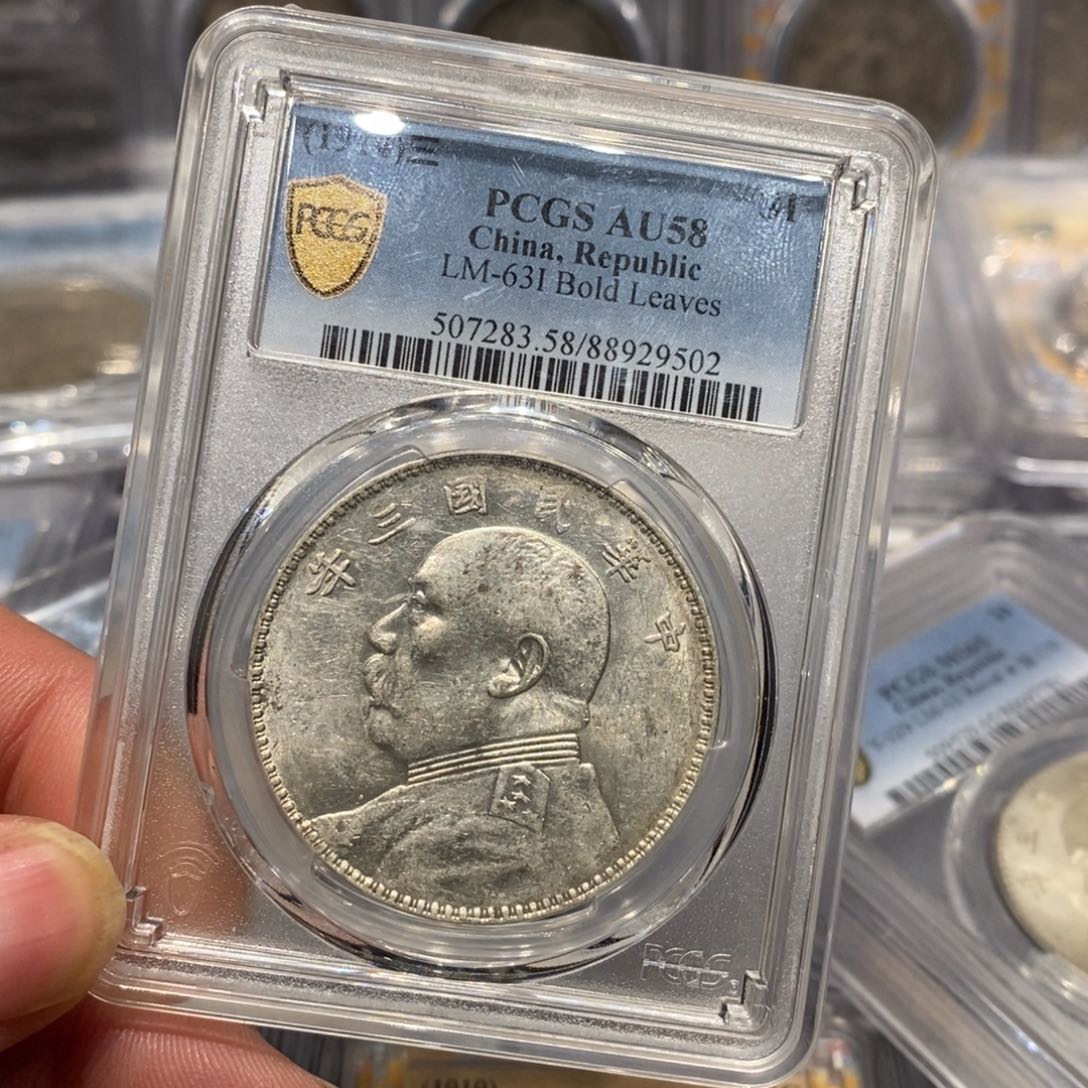 银PCGS58大竹节花店2-9502