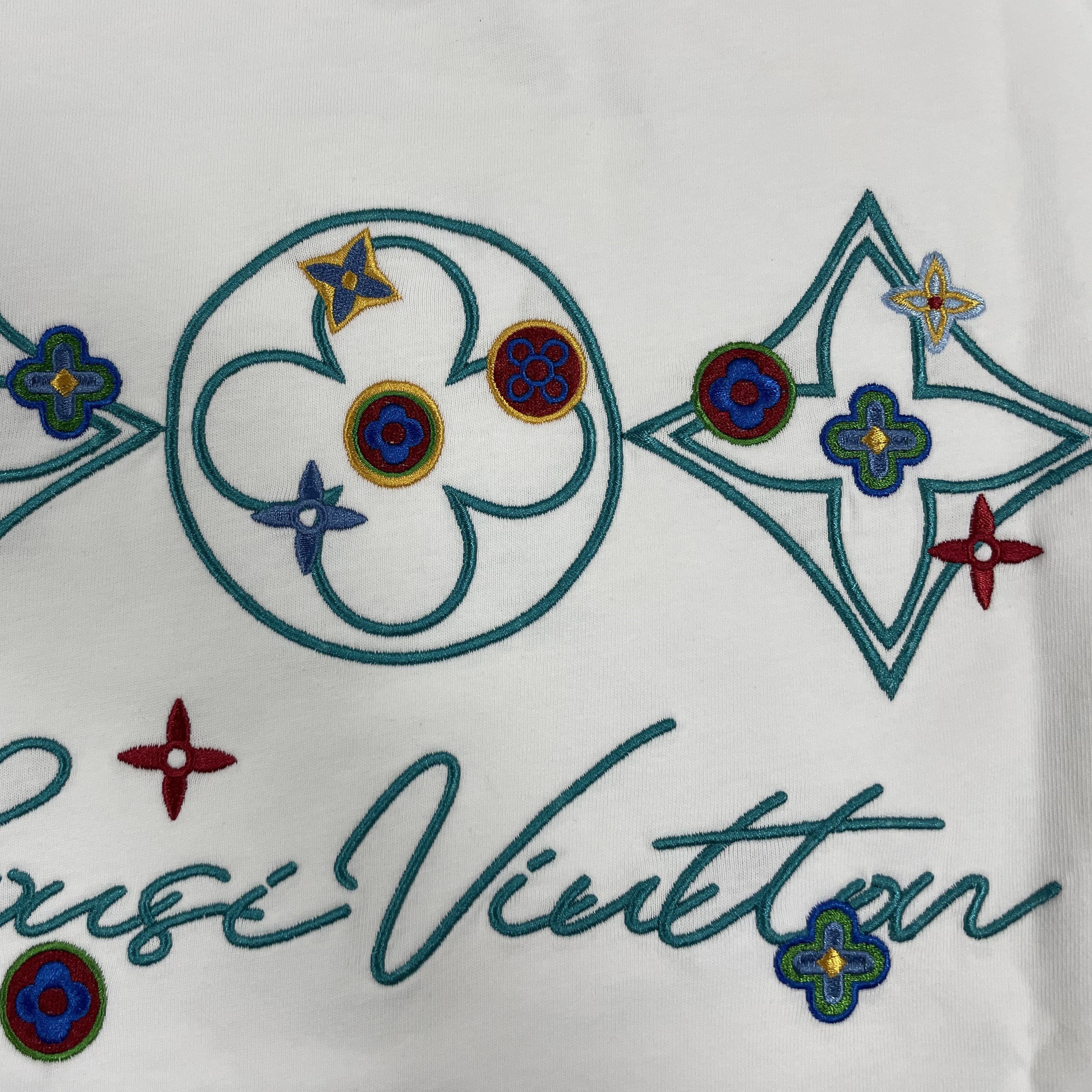 【锅锅工厂撤店款】四叶草轻奢七彩刺绣-100%纯棉短袖77177