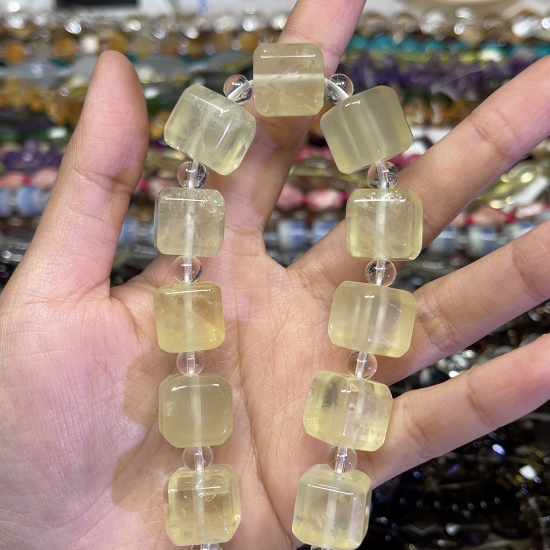 玛瑙/玉髓散珠天然黄水晶卡14