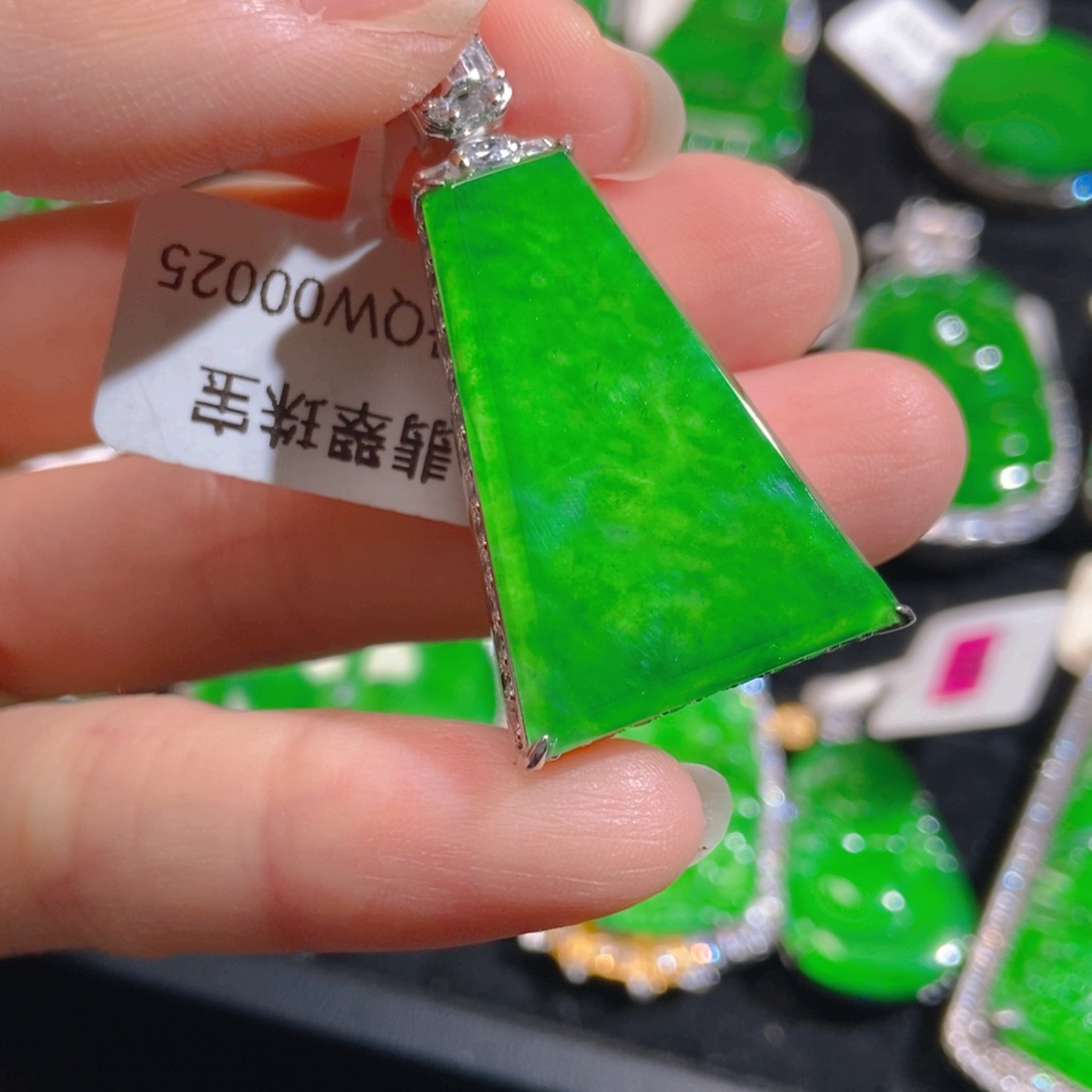 翡翠吊坠(不含链)银S925镶嵌