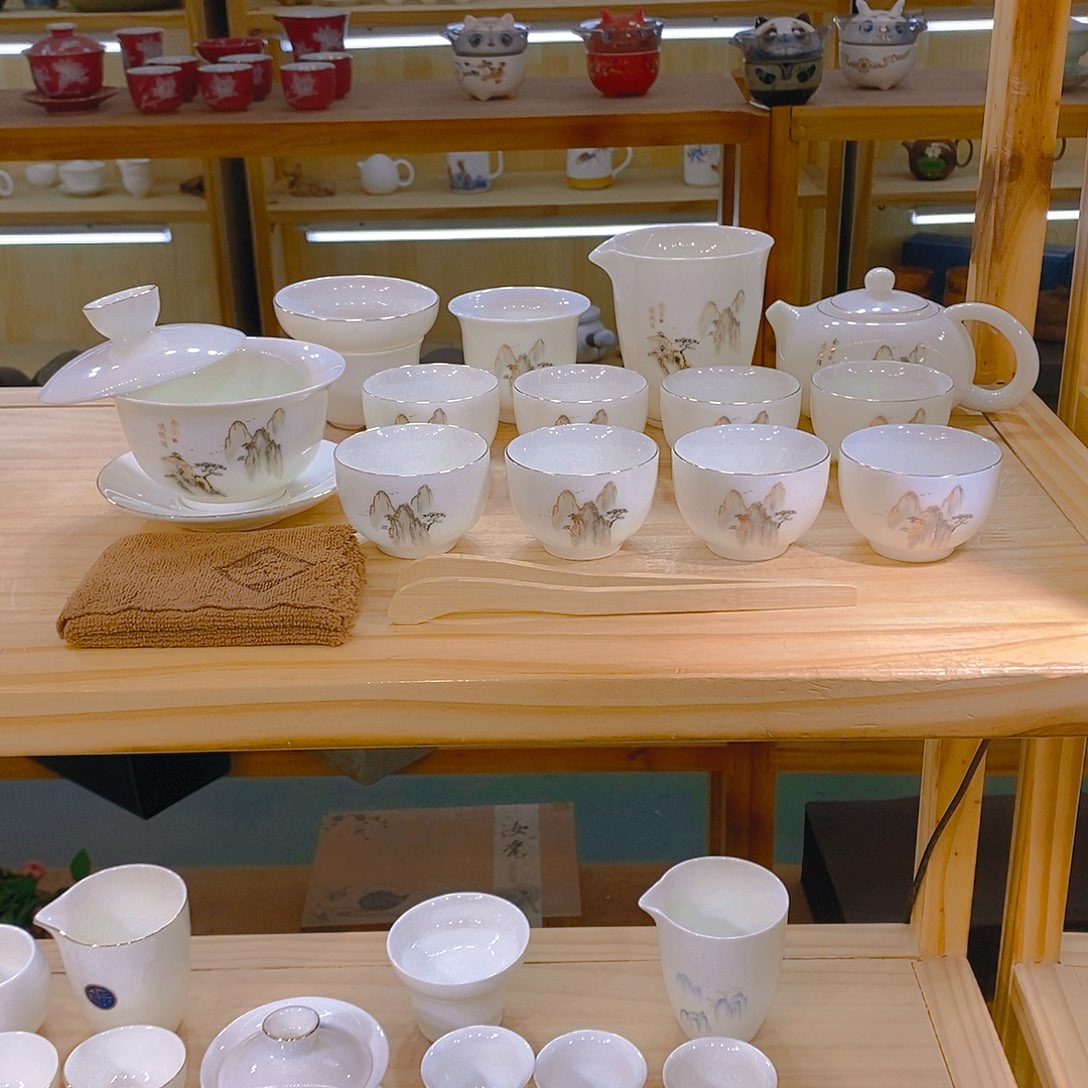 【不止】羊脂玉瓷茶具套装