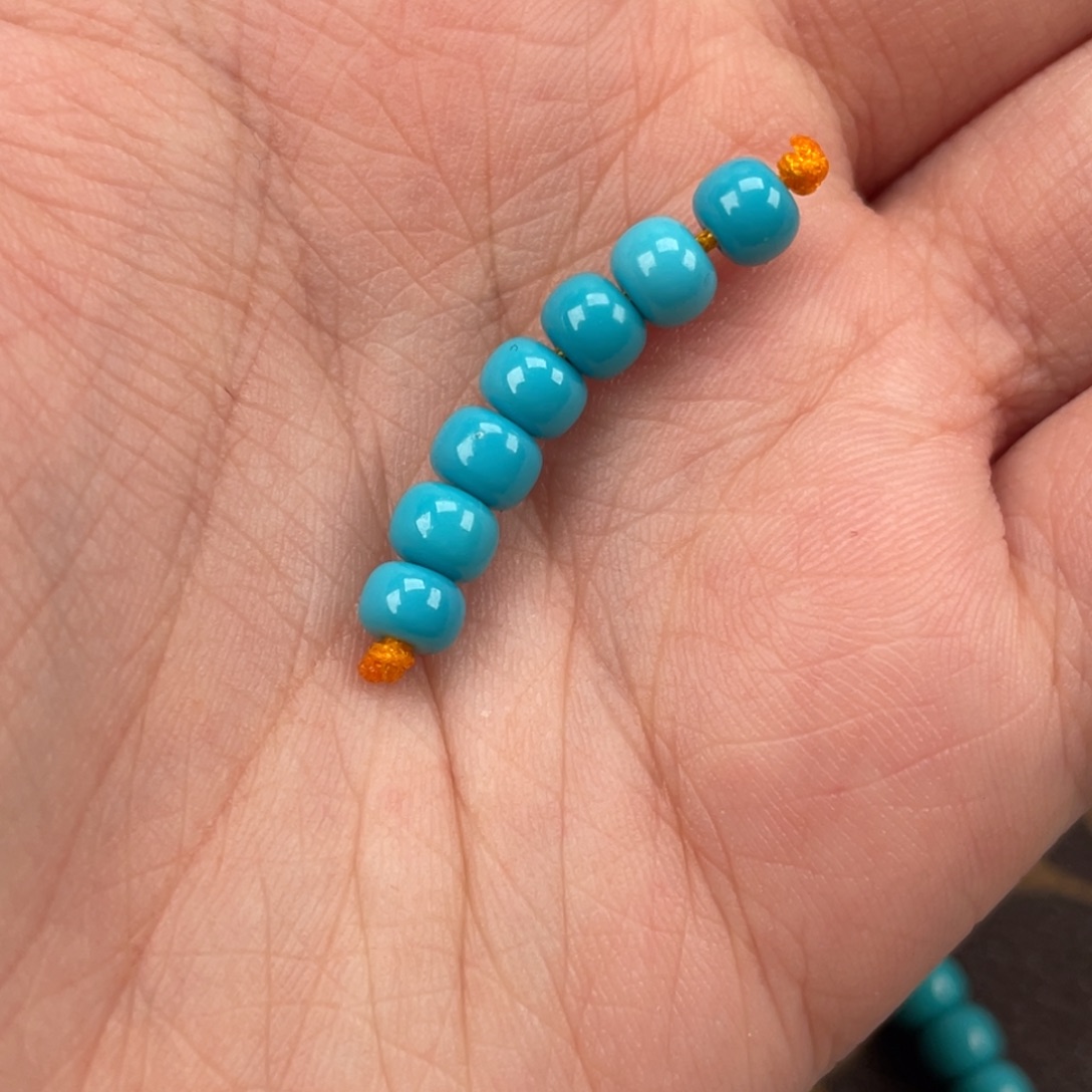 绿松石合金挂件老形串珠