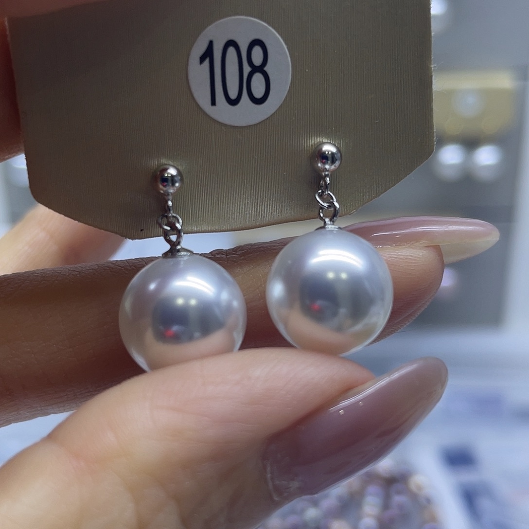 淡水珍珠耳饰银S925镶嵌
