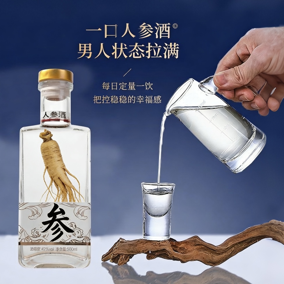 狂纵长白山人参深海海参传统工艺浸酿滋补送礼养生酒宴请自饮42度