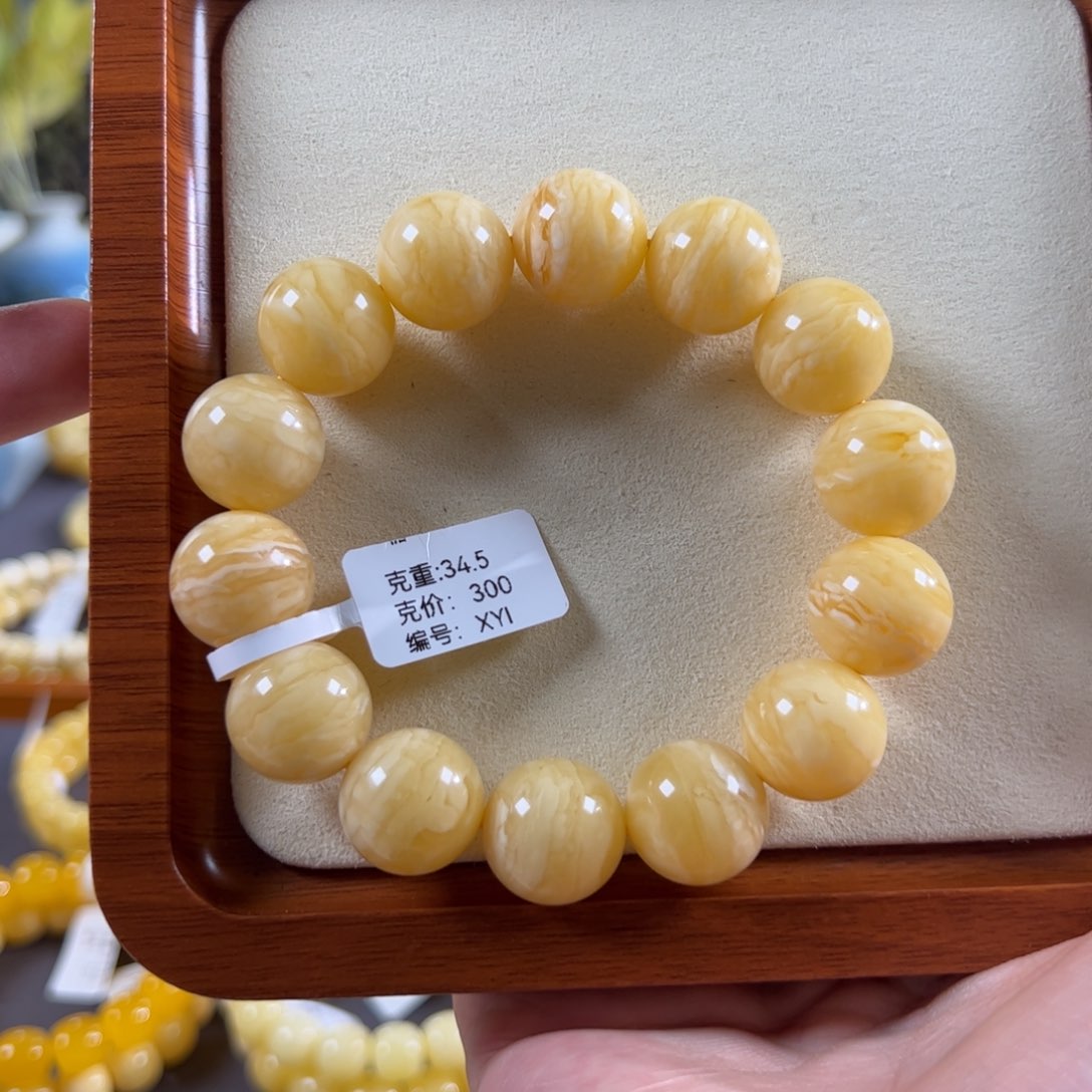 蜜蜡未镶嵌珠宝奇石16.3mm俄料满蜡虎皮纹圆珠xyi