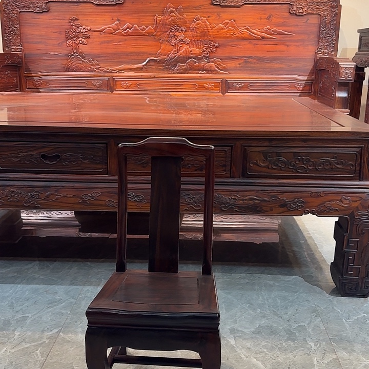 黑酸枝木类家具阔叶印尼黑酸枝靠背椅拍一发二