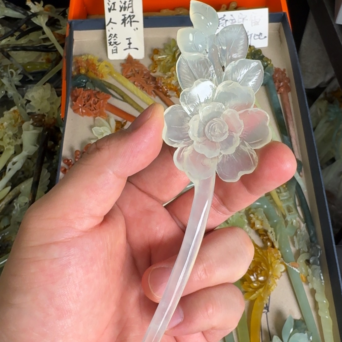 岫玉发饰未镶嵌明君玉簪行于清风