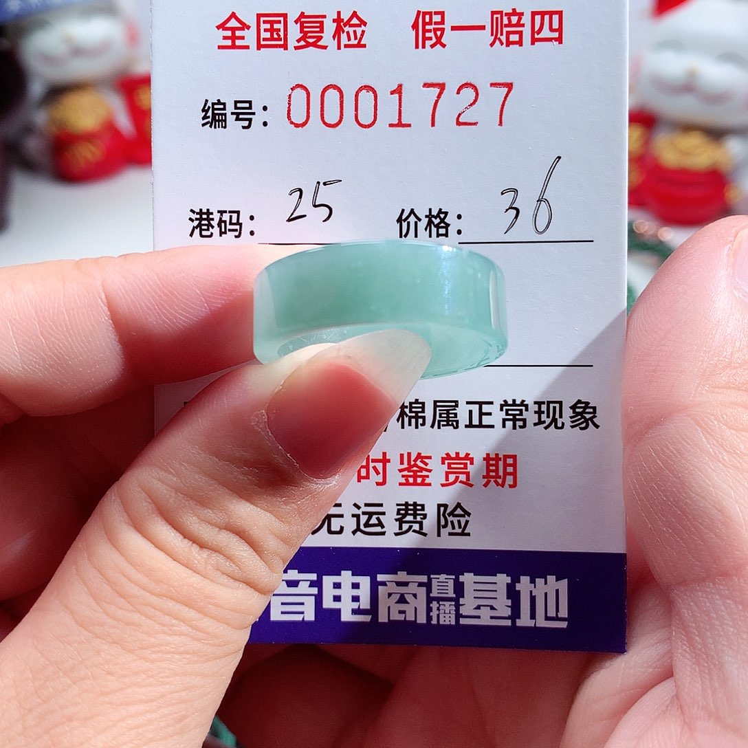 翡翠未镶嵌戒指1727