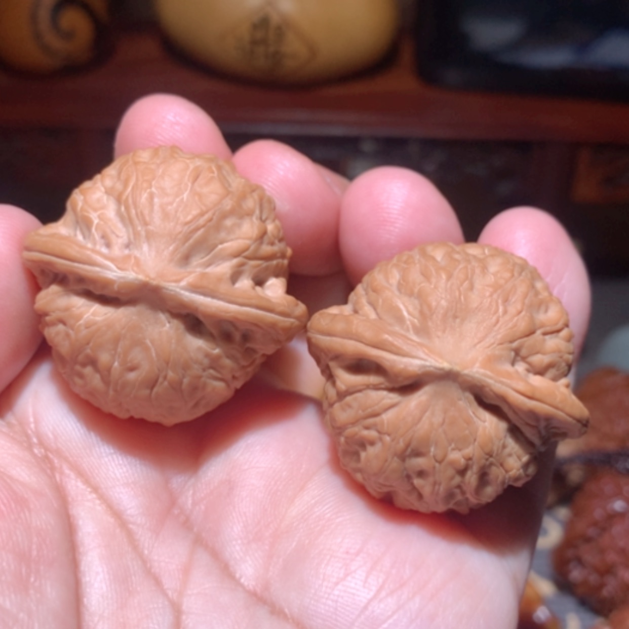 【闪购商品】文玩核桃把件1号原树乾隆磨盘尺寸35