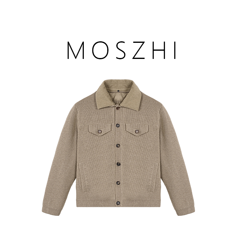 鸟系列男款白鹅绒毛呢外套春秋短款毛呢大衣私服夹克舒适休闲秋冬