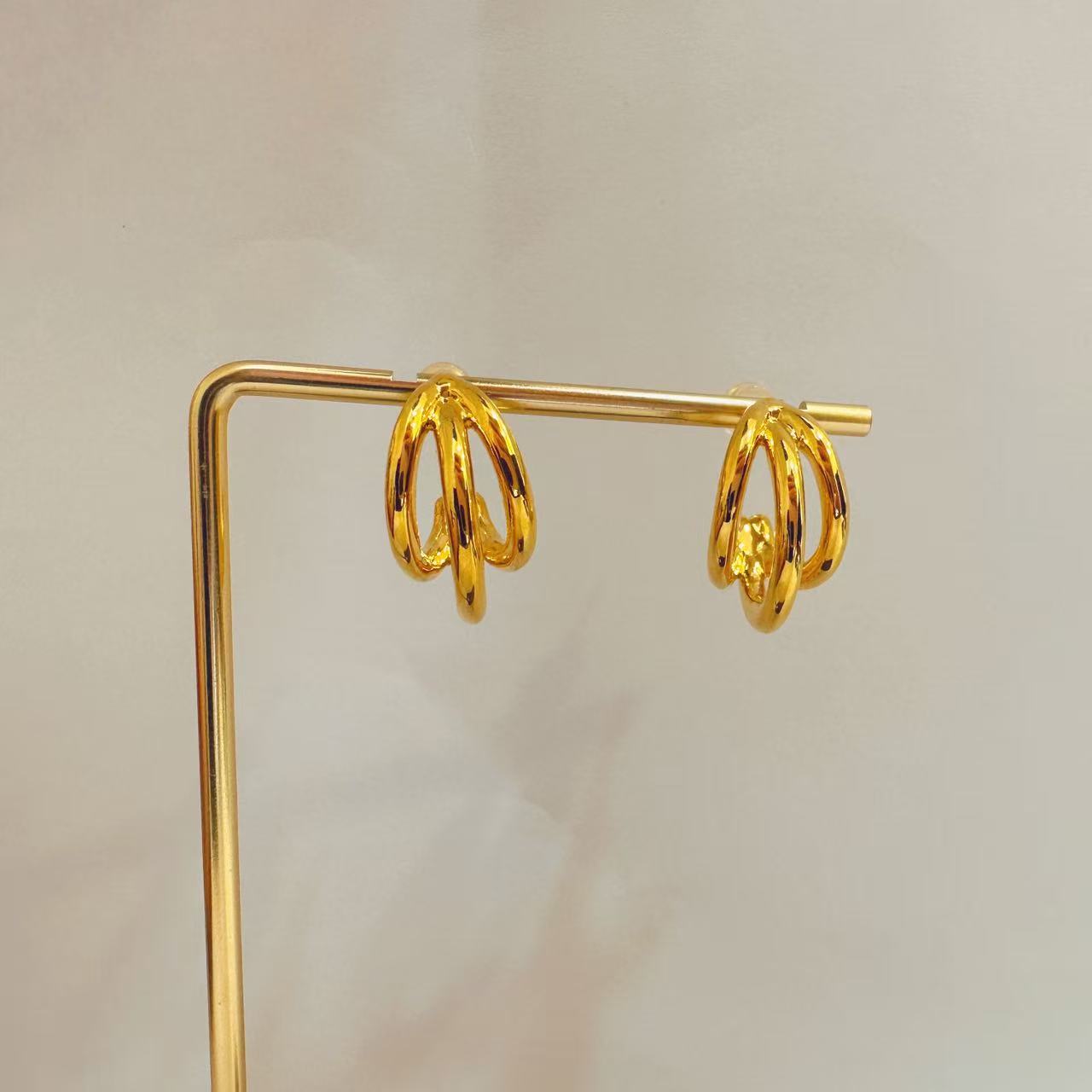 足金999猫爪耳饰141
