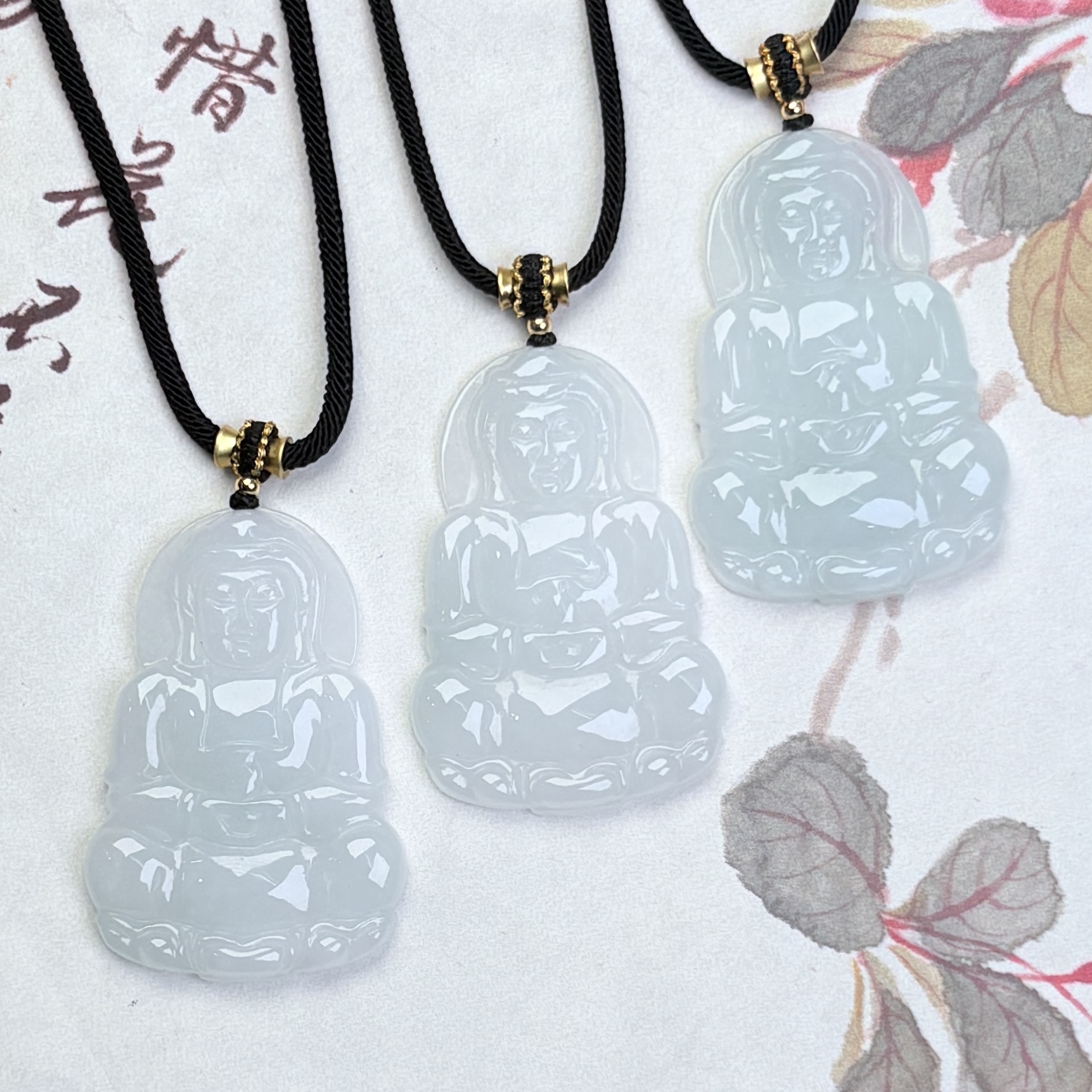 290214/天然缅甸翡翠A货正装观音吊坠  多样性一件发