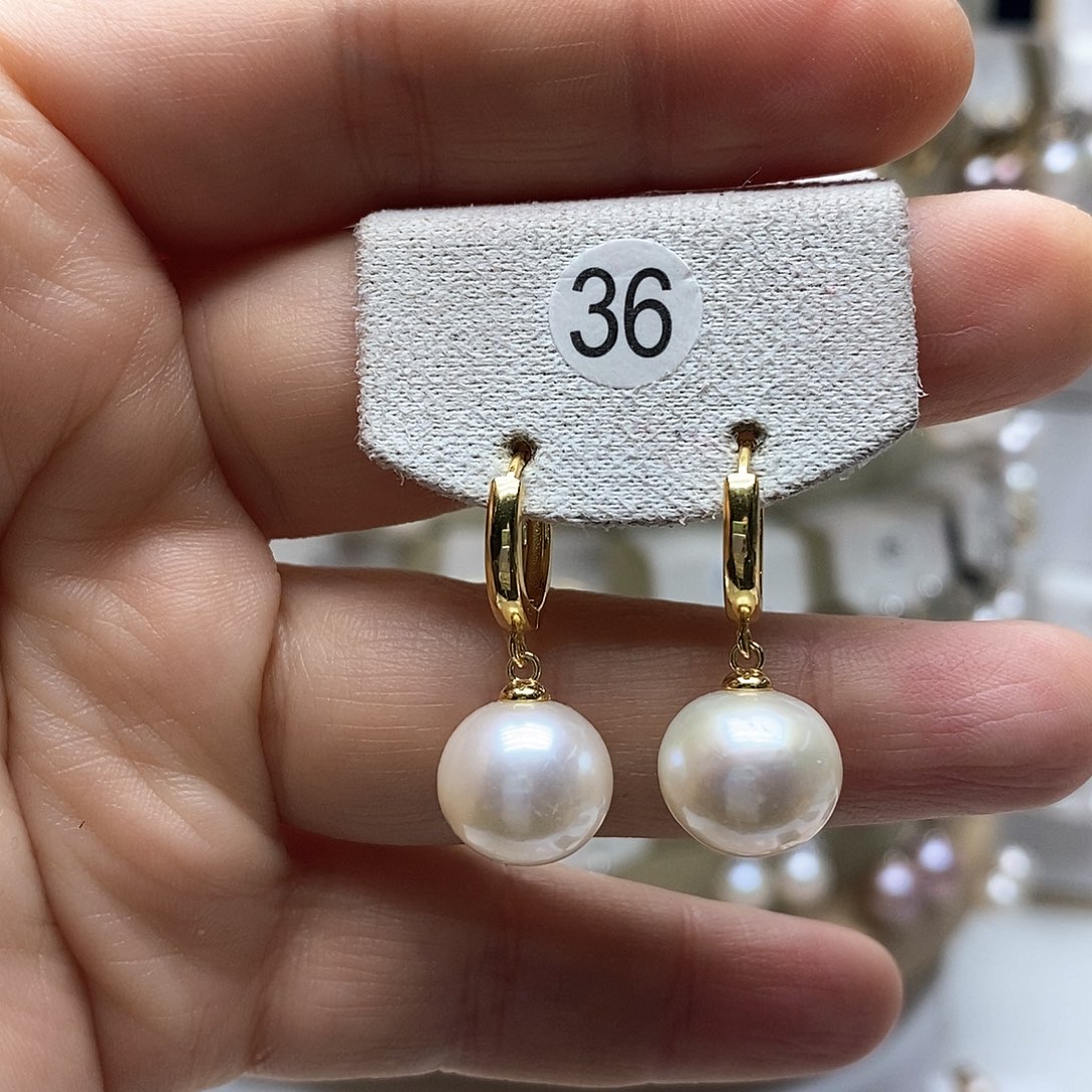 淡水珍珠耳饰银S925镶嵌