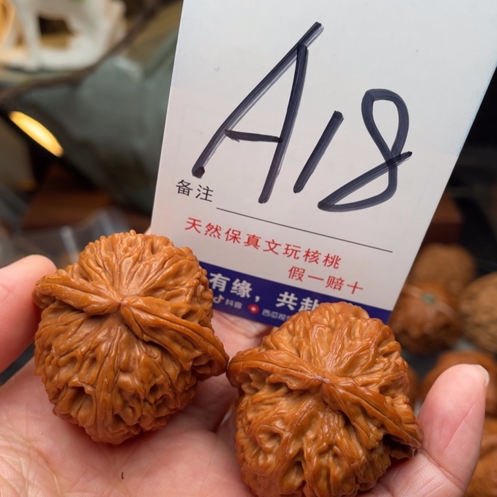 桃核把件文玩核桃白狮子38