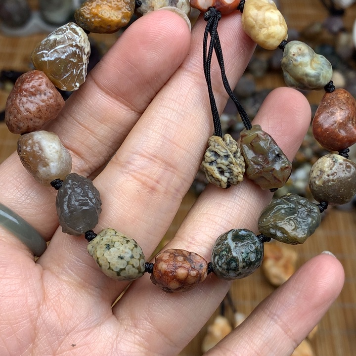 玛瑙/玉髓珠宝半成品未镶嵌豆*