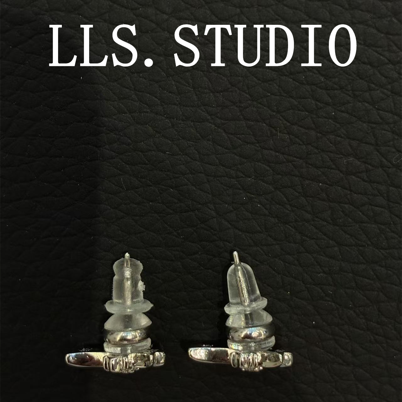 铜合金合成锆石耳饰 十字架银色7006