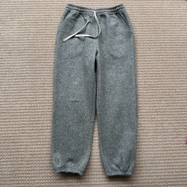 Weidan 灰色羊毛宽松版型休闲保暖卫裤A-871