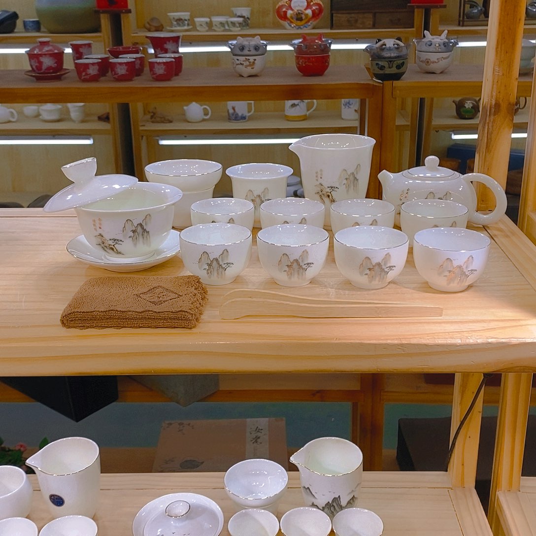 【不止】羊脂玉瓷茶具套装