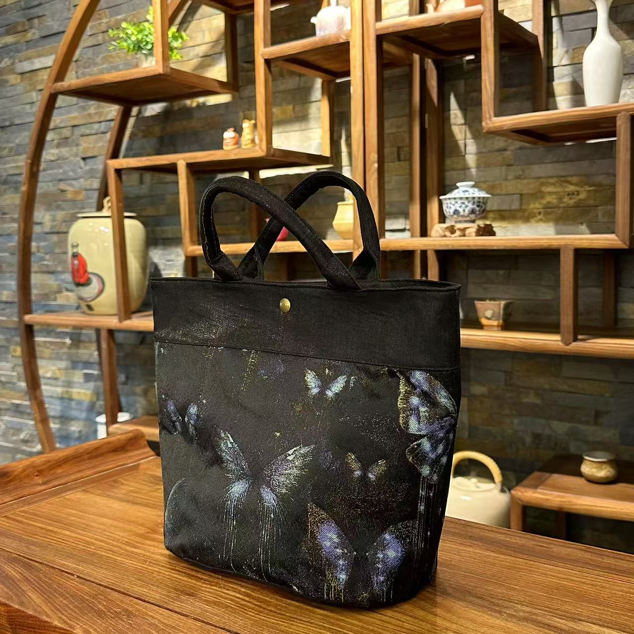 YCQ-3009[学茶严选]蝴蝶拼接手提包 茶道