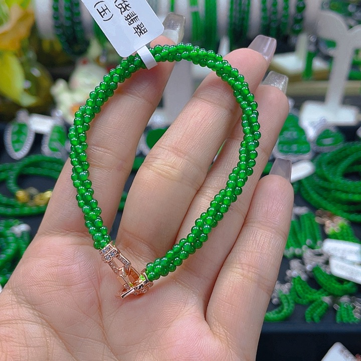 翡翠手链未镶嵌麻花手链