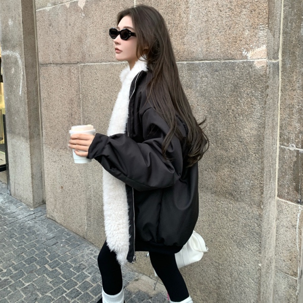 122-NO退NO换【波士顿大道】时髦精简约百搭宽松显瘦保暖棉服