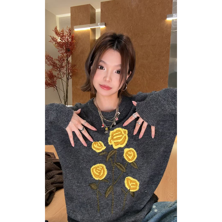 【ZHEN】25K02257 2025新款时尚气质休闲百搭毛衣上衣女